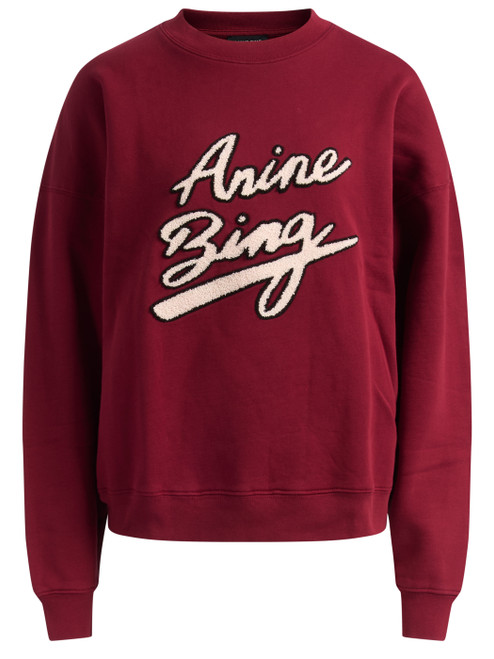 Sudadera Anine Bing Miles Chenille de algodón rojo  Sudadera Anine Bing Miles Chenille de algodón rojo
