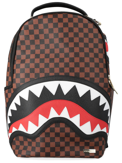Sprayground Sharks Backpack in Paris, Brown Vegan Leather | H-Brands