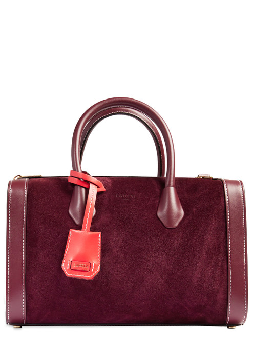 Borsa Lancel Bowling Bag M in pelle scamosciata bordeaux Borsa Lancel Bowling Bag M in pelle scamosciata bordeaux