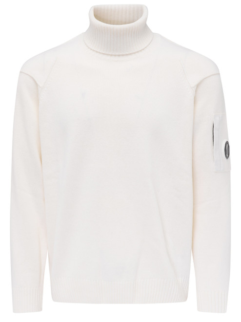Jersey de cuello alto de lana blanca C.P. Company