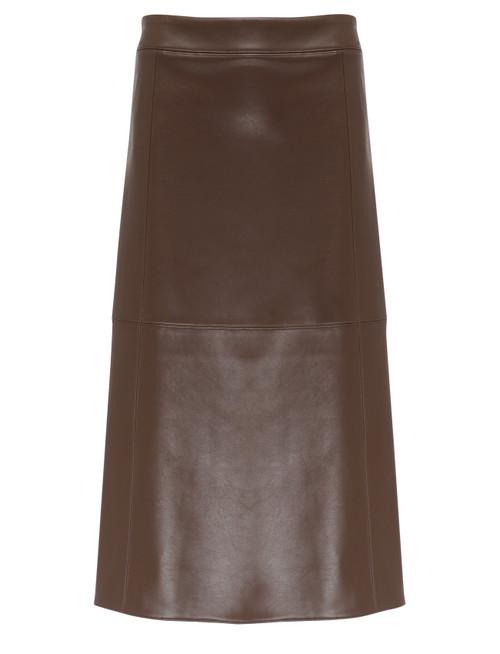Gonna 'S Max Mara Plata in tessuto spalmato marrone