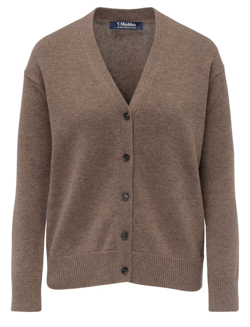 Cardigan classico 'S Max Mara Cedro in lana e cachemire marrone