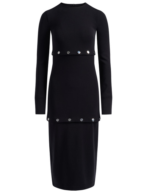 Abito accorciabile Sportmax Canzone in jersey scuba nero Abito accorciabile Sportmax Canzone in jersey scuba nero