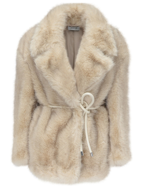 Chaqueta Sportmax Rosaria en tejido efecto peluche beige