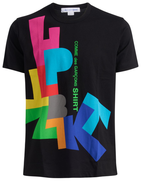 Comme des Garçons Shirt de algodón negro con gráficos