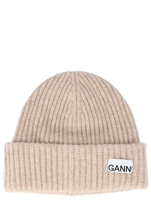 Berretto Ganni in lana color sabbia Berretto Ganni in lana color sabbia