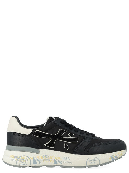 Sneaker Premiata Mick in tessuto e pelle nera