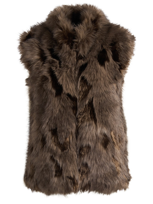 Chaleco de piel sintética Apparis Laila marrón