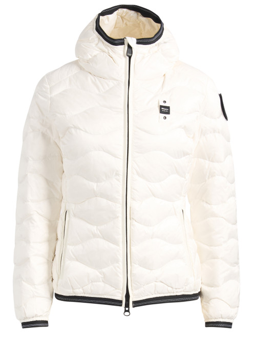 Chaqueta de plumas Blauer Camelia de nailon blanco brillante