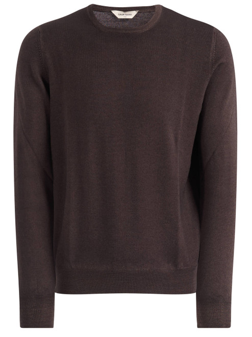 Maglione Gran Sasso in lana merinos extrafine marrone