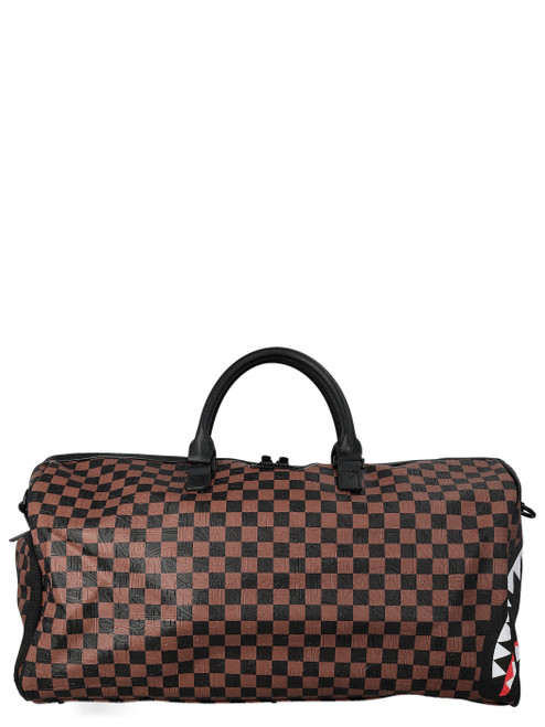 Borsa Sprayground Check 2 Emboss in pelle vegana marrone