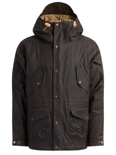 Parka Manifattura Ceccarelli Fisherman in cotone paraffinato marrone