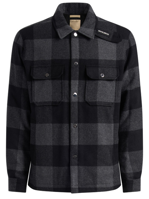 Chaqueta camisera Woolrich Alaskan Check en mezcla de lana gris