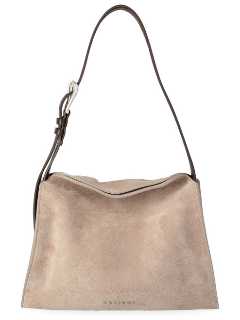 Orciani Trinity Peach Small bag in sand suede