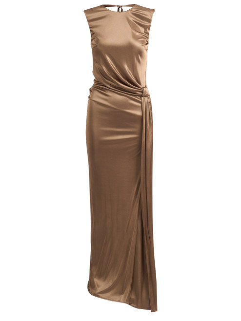 Abito Red Carpet Elisabetta Franchi in viscosa color argilla