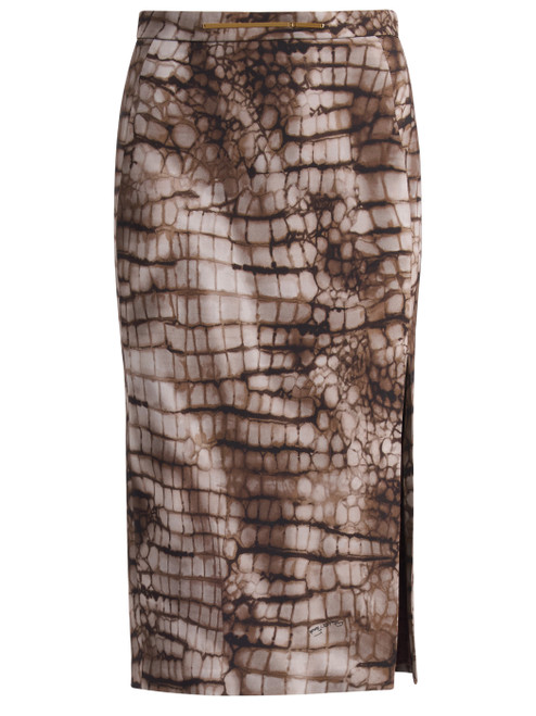 Gonna Elisabetta Franchi in jersey color cacao 