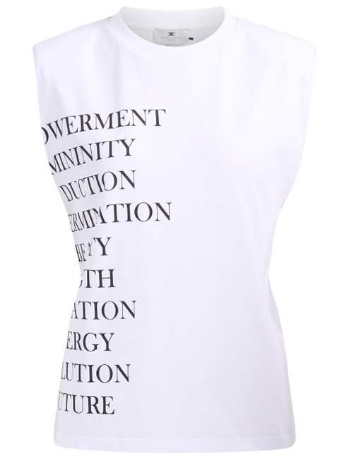 T-Shirt Elisabetta Franchi in jersey gesso