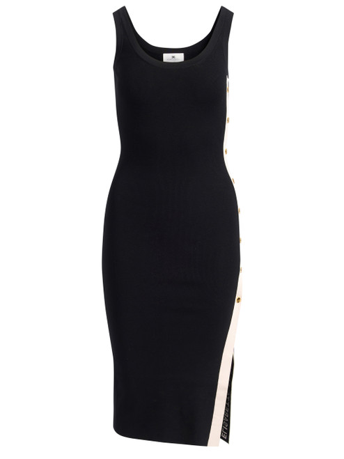 Abito Elisabetta Franchi in maglia nero e burro