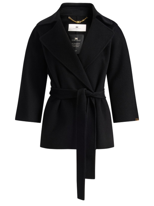 cappotto con cintura nero 1