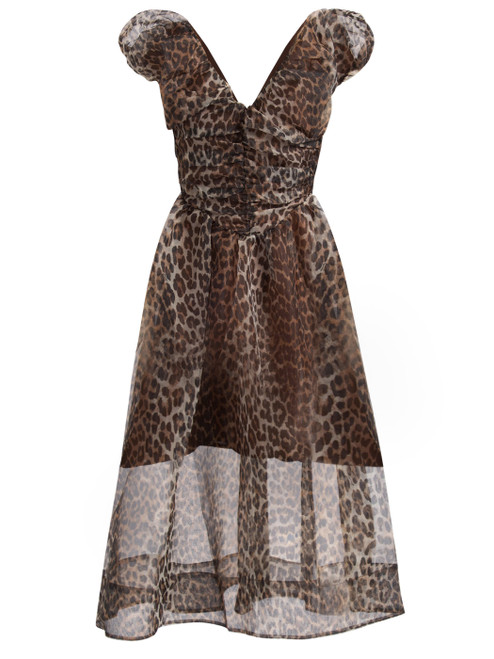 PRINTED TEXTURED ORGANZA LONG A1030248-859-ALMILK