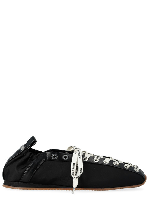 lace-up sporty nylon ballerina shoes 1