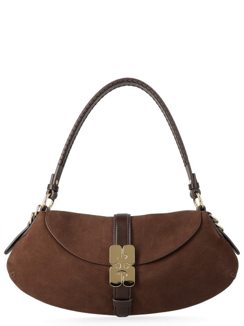 Bolso Ganni en ante color café 