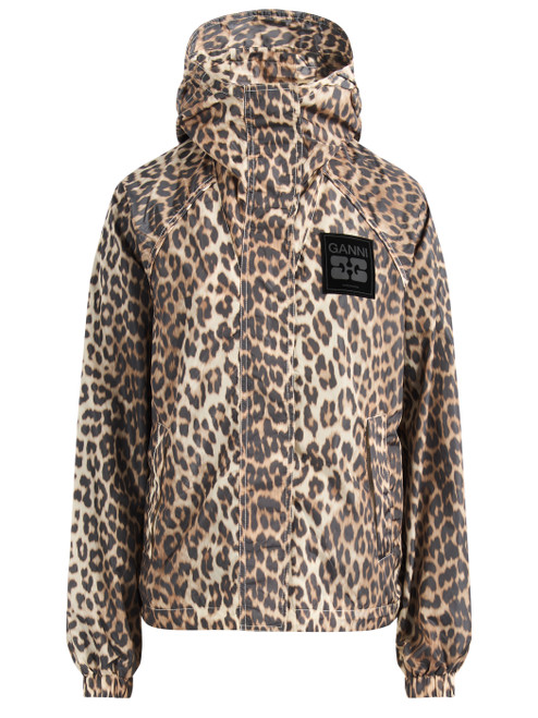 Giacca Ganni in nylon leopardato