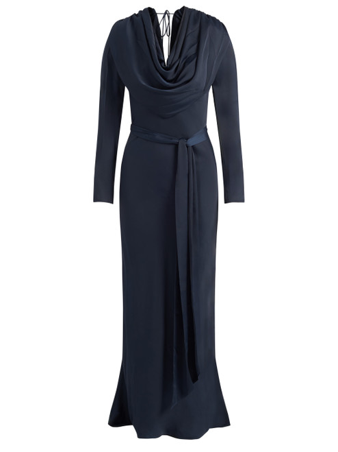 Abito lungo Rotate in satin blu