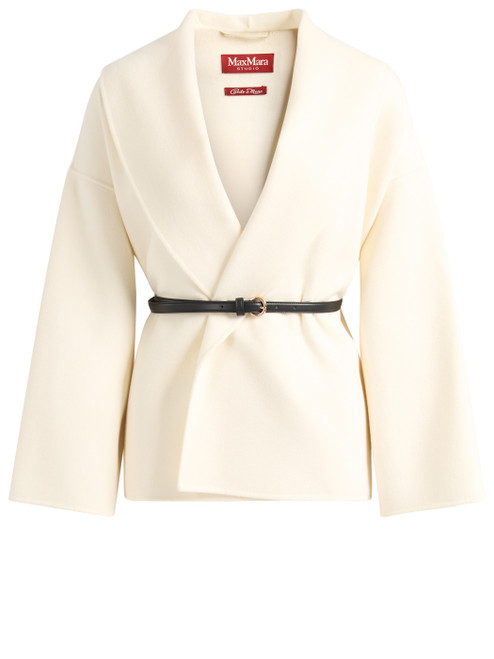 Max Mara Studio Mantel aus weißer Wolle