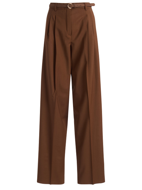 Pantalón Max Mara Studio de lana color chocolate