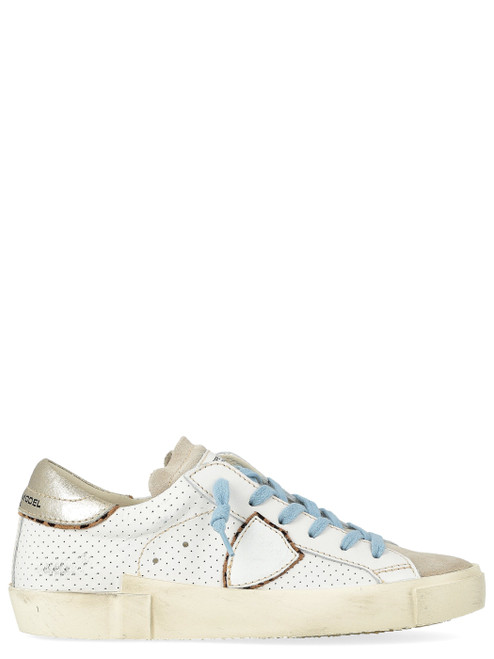 Sneaker Philippe Model Prsx in pelle traforata bianca