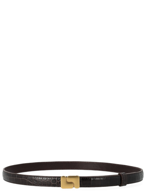 Cintura Soeur Ninon in pelle effetto croco marrone