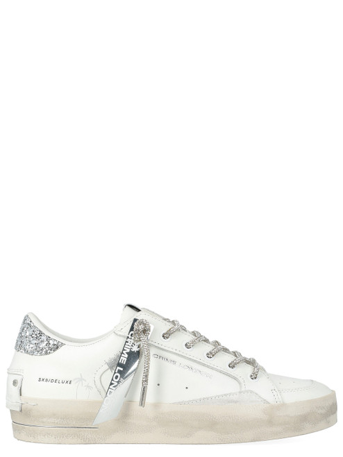 Sneaker Crime London Sk8 Deluxe Always Shining in pelle bianca