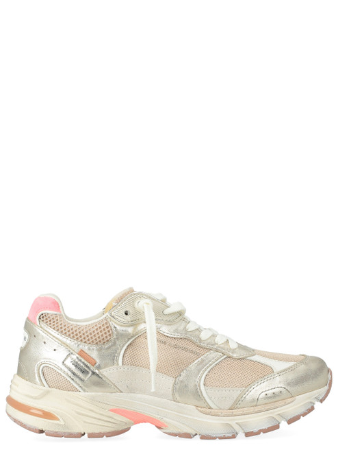 Baskets Crime London 9094 en tissu et feuille métallique couleur poudre et platine