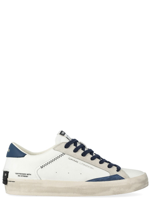 Sneaker Crime London aus weißem und blauem Leder