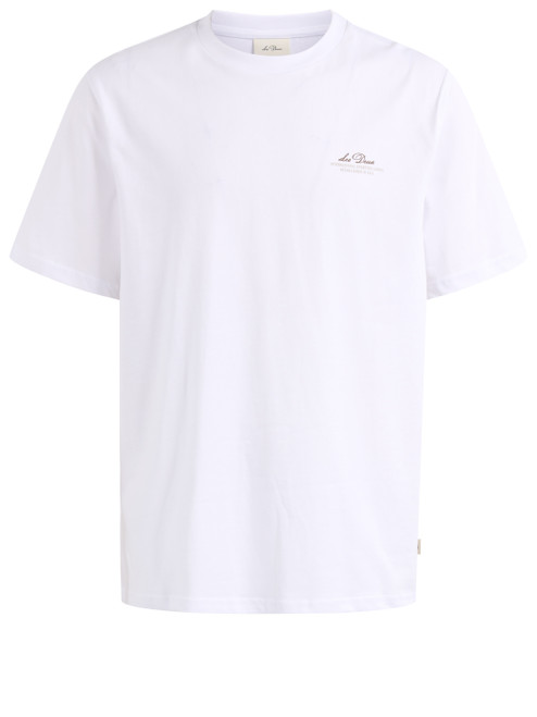 T-Shirt Les Deux Ben Globe in cotone bianca