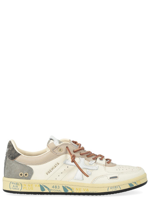 Sneaker Premiata Bskt Clay 8163 in pelle bianca