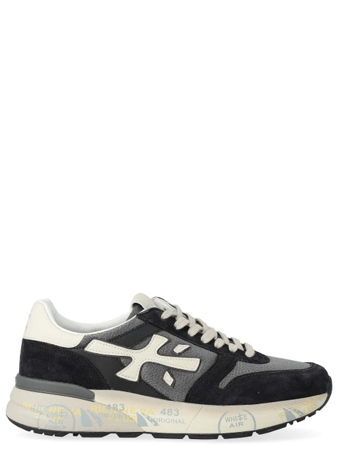 Sneaker Premiata Mick 8085 in tessuto e suede nera 