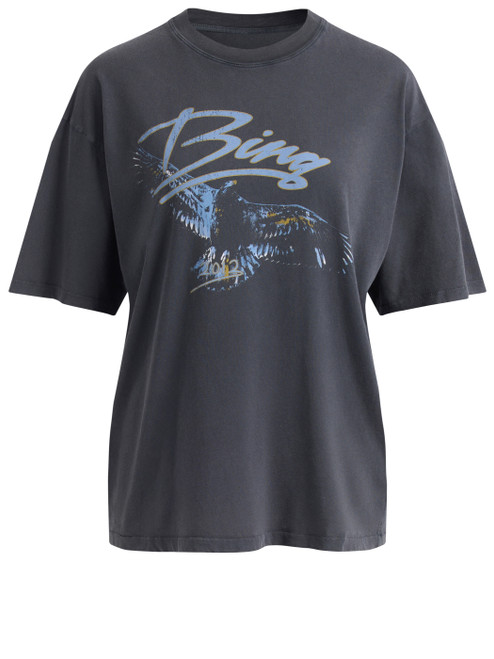 T-Shirt Anine Bing Kent in cotone nero lavato
