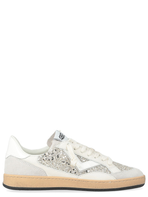 Sneaker 4B12 Play New in pelle bianca e glitter oro