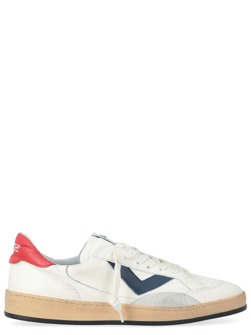 Sneaker 4B12 Play New in pelle bianca rossa e blu 