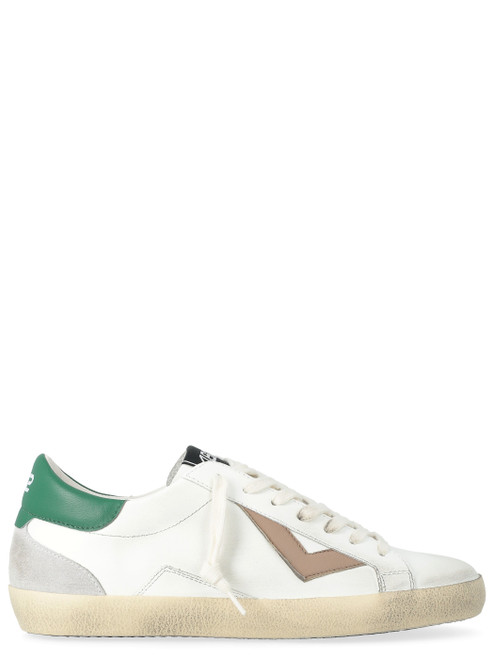 Sneaker 4B12 Suprime in pelle bianca e verde