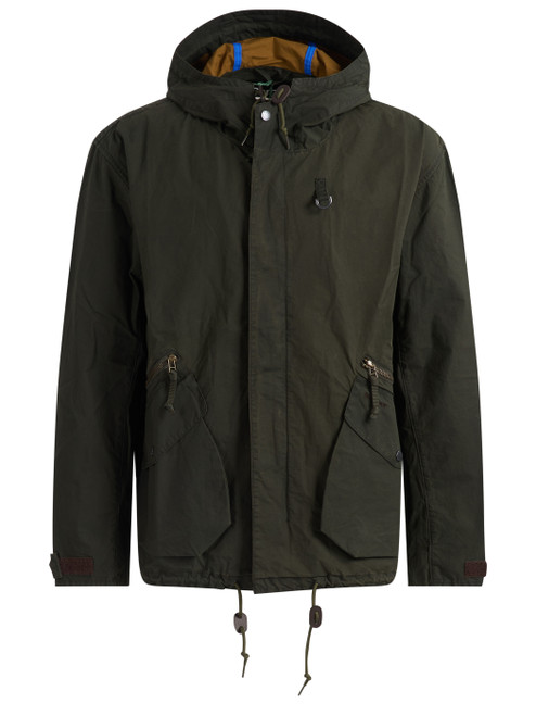Barbour Jacke aus grüner, beschichteter Baumwolle