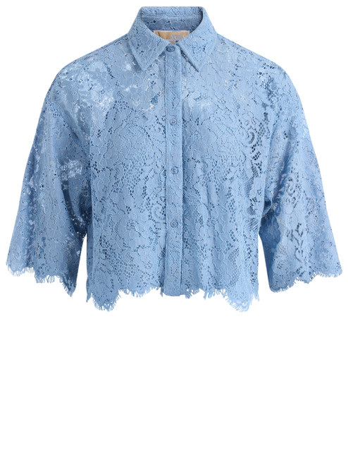 Blusa Michael Kors in pizzo floreale azzurro