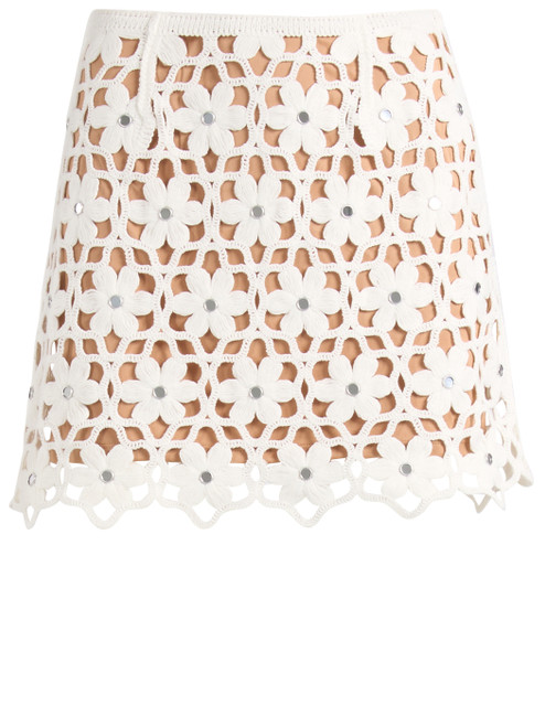 Gonna Michael Kors crochet floreale bianca