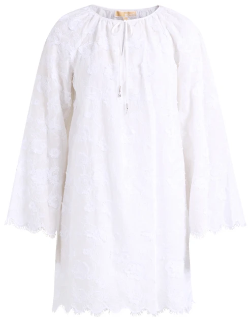 Abito Michael Kors in cotone con ricami bianco