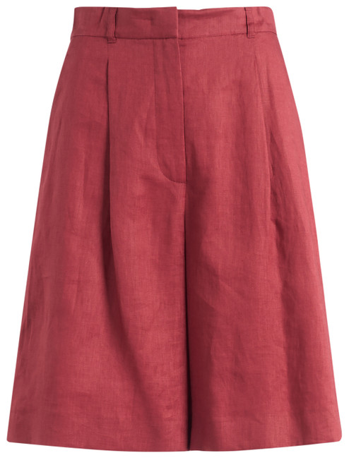 Short Max Mara Studio Mstcaravan in tela di lino rosso