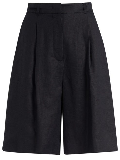 Short Max Mara Studio Mstcaravan in tela di lino nero