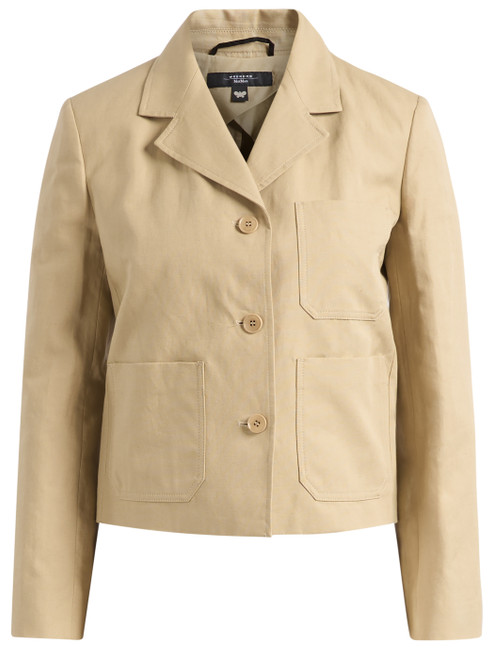 Max Mara Weekend Wkdglassa Jacket in sand-colored linen and cotton