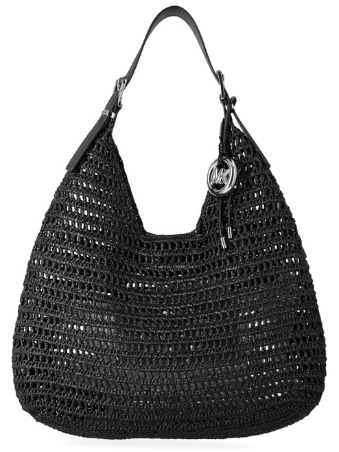 Borsa Michael Kors Hobo Nolita in crochet nero 